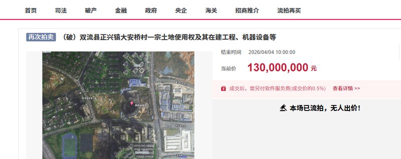  【深度复盘】成都双流区1.3亿医院烂尾项目：十三次流拍的行业警示与资产处置逻辑 房产家居