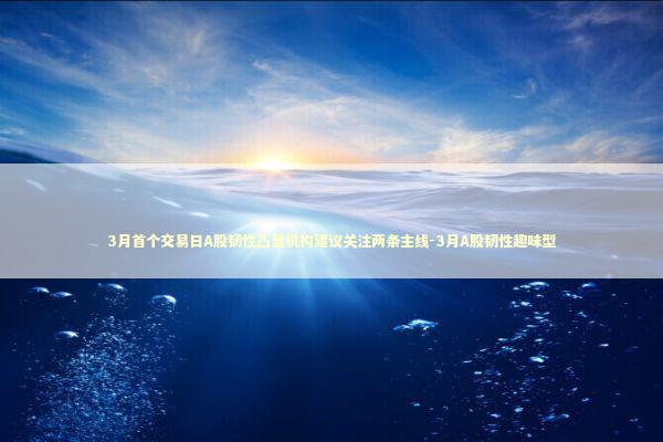 3月首个交易日A股韧性凸显机构建议关注两条主线-3月A股韧性趣味型 新闻